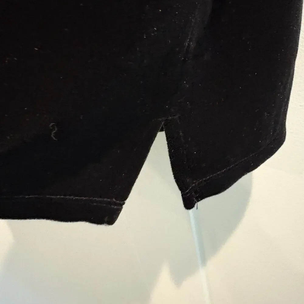 Black Velvet Tank Top XL Stretch Sequin Trim Quacker Factory Side Vents Dressy - Picture 6 of 11